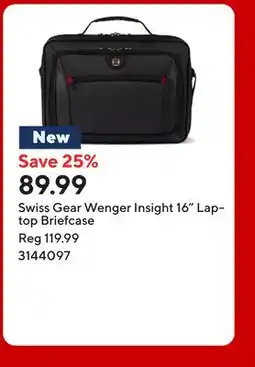 Staples Swiss Gear Wenger Insight 16 Laptop Briefcase offer