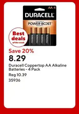 Staples Duracell Coppertop AA Alkaline Batteries offer