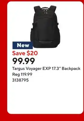 Staples Targus Voyager EXP 17.3 Backpack offer