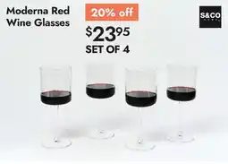 Linen Chest Moderna Red Wine Glasses offer