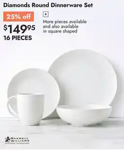 Linen Chest Maxwell Williams Diamonds Round Dinnerware Set offer