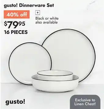 Linen Chest gusto! Dinnerware Set offer