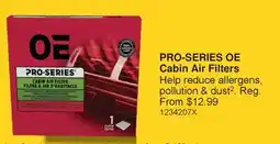 PartSource PRO-SERIES OE Cabin Air Fillers offer