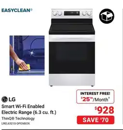 Visions Electronics LG Smart Wi-Fi Enabled Electric Range (6.3 cu. ft.) offer