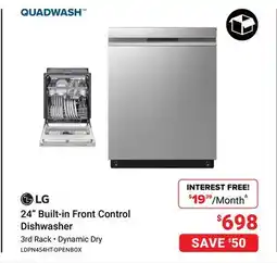 Visions Electronics LG 24 Built-in Front Control Dishwasher offer