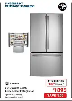 Visions Electronics GE 36 Counter-Depth French-Door Refrigerator offer