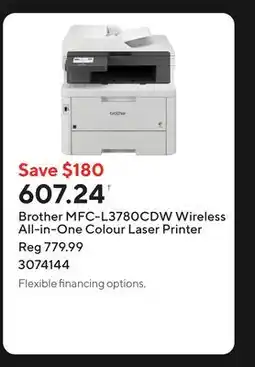 Staples Brother MFC-L3780CDW Wireless All-in-One Colour Laser Printer offer