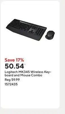 Staples Logitech MK345 Wireless Keyboard and Mouse Combo offer