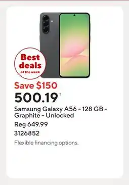 Staples Samsung Galaxy A56 - 128 GB - Graphite - Unlocked offer