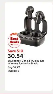 Staples Skullcandy Dime 3 True In-Ear Wireless Earbuds - Black offer