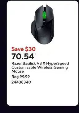 Staples Razer Basilisk V3 X HyperSpeed Customizable Wireless Gaming Mouse offer