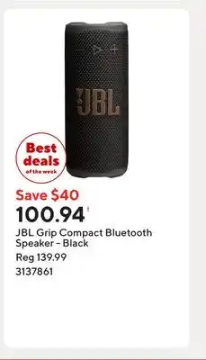 Staples JBL Grip Compact Bluetooth Speaker - Black offer