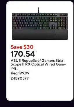 Staples ASUS Republic of Gamers Strix Scope II RX Optical Wired Gaming Keyboard - Red Switches offer
