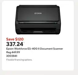 Staples Epson Workforce ES-400 II Document Scanner offer