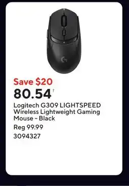 Staples Logitech G309 LIGHTSPEED Wireless Lightweight Gaming Mouse - Black offer