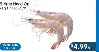 Blue Sky Supermarket Shrimp Head On offer
