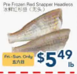 Oceans Fresh Food Market Pre Frozen Red Snapper Headless offer