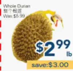 Oceans Fresh Food Market Whole Durian offer