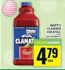 Food Basics MOTT’S CLAMATO COCKTAIL offer