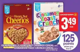Food Basics General Mills Honey Nut Cheerios Cereal / Cinnamon Toast Crunch Cereal offer