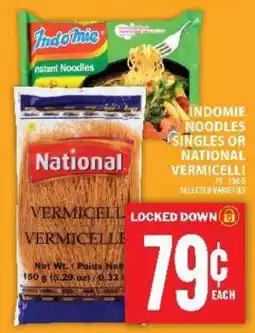 Food Basics Indomie Noodles Singles or National Vermicelli offer