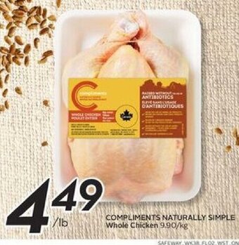 Safeway Compliments Naturally Simple Whole Chicken offer