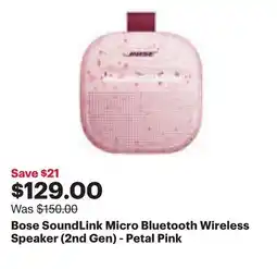 Best Buy Bose SoundLink Micro Bluetooth Wireless Speaker (2nd Gen) - Petal Pink offer
