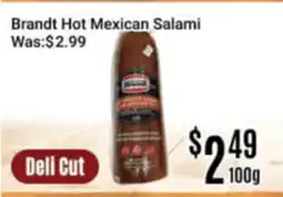 Nations Fresh Foods Brandt Hot Mexican Salami offer