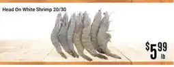 Nations Fresh Foods Head On White Shrimp 20/30 offer