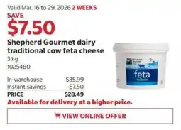 Costco Shepherd Gourmet dairy traditional cow feta cheese offer