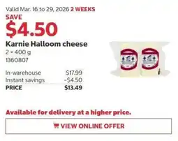 Costco Karnie Halloom cheese offer