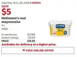 Costco Hellmann's real mayonnaise offer