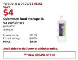 Costco Cubeware food storage containers offer