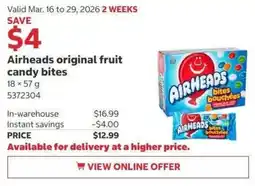Costco Airheads original fruit candy bites offer