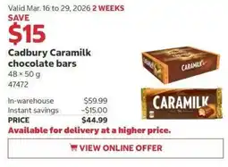 Costco Cadbury Caramilk chocolate bars offer