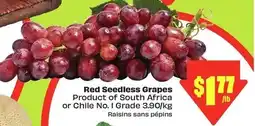 FreshCo Red Seedless Grapes offer