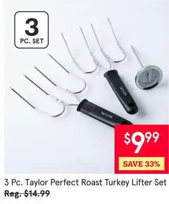 Kitchen Stuff Plus 3 Pc. Taylor Perfect Roast Turkey Lifter Set offer