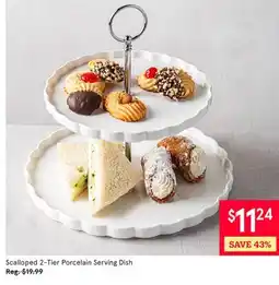 Kitchen Stuff Plus Scalloped 2-Tier Porcelain Serving Dish offer