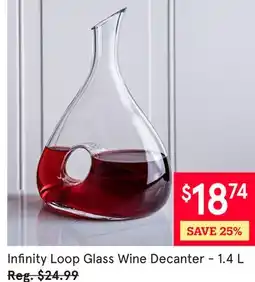 Kitchen Stuff Plus Infinity Loop Glass Wine Decanter offer