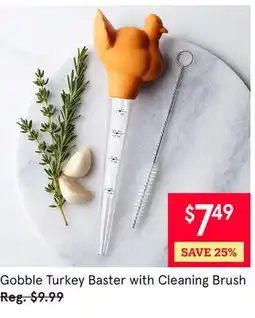 Kitchen Stuff Plus Gobble Turkey Baster with Cleaning Brush offer