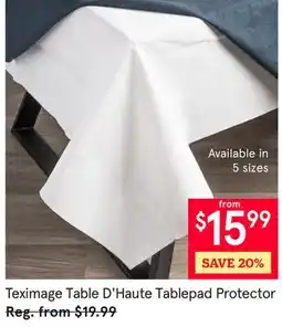 Kitchen Stuff Plus Teximage Table D'Haute Tablepad Protector offer