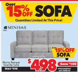 Surplus Furniture Morty Retreat Granite Sofa offer