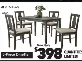 Surplus Furniture Kaylee Weather Grey 5-Piece Dinette Set offer