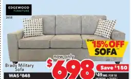 Surplus Furniture Brady Military Sofa offer