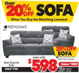 Surplus Furniture Galt Granite Sofa offer