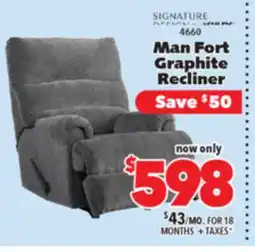 Surplus Furniture Man Fort Graphite Recliner offer