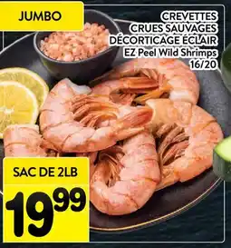 Supermarché PA CREVETTES CRUES SAUVAGES DÉCORTICAGE ÉCLAIR | EZ Peel Wild Shrimps offer