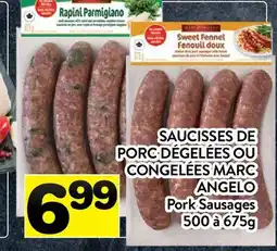 Supermarché PA SAUCISSES DE PORC DÉGELÉES OU CONGELÉES MARC ANGELO | Pork Sausages offer