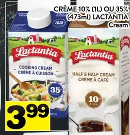 Supermarché PA CRÈME 10% (1L) OU 35% (473ml) LACTANTIA | Cream offer