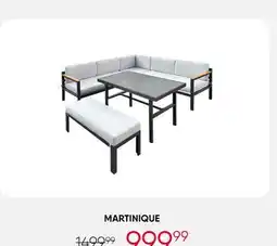 Meubles RD Martinique - Steel Outdoor Sectional with Dining Table and Bench - 3 pcs offer